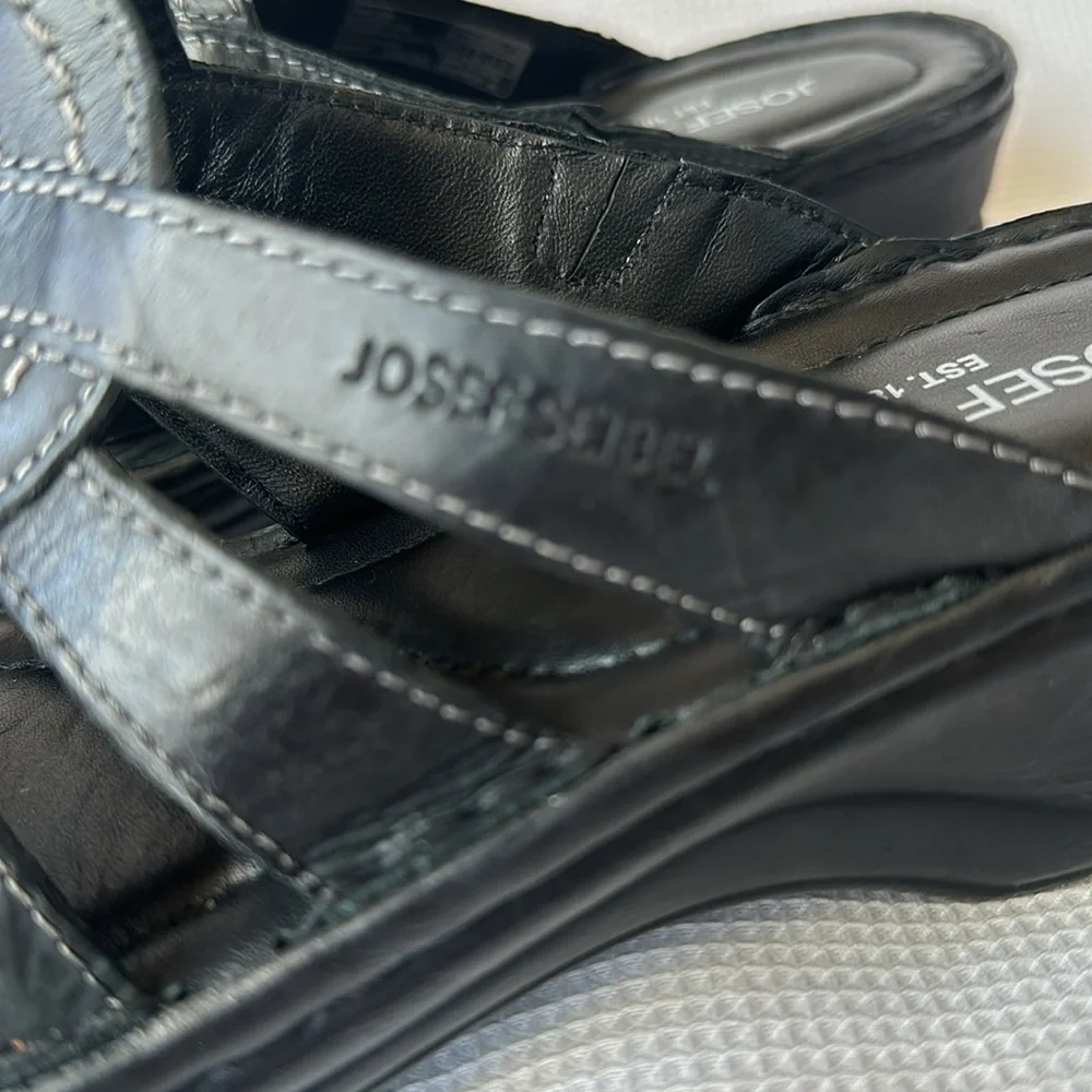 Josef Seibel Catalonia Black Sandals Size9-9.5 (EU 40)